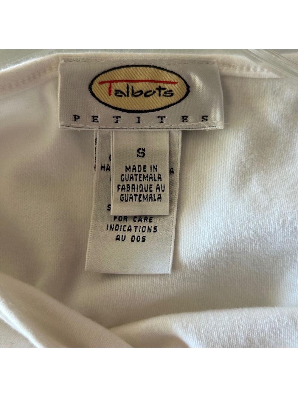 Talbots Womens Small Minimalist White Cotton Long Sleeve Top Casual Basics - Picture 4 of 5